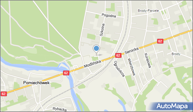 Pomiechówek, Skwer Germaine Susanne Coillot-Składkowskiej i Sławoja Felicjana Składkowskiego, mapa Pomiechówek