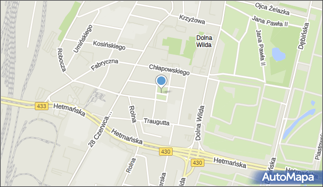Poznań, Skwer Jańskiego Bogdana, mapa Poznania