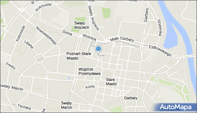 Poznań, Skwer Wilhelmiego Romana, mapa Poznania