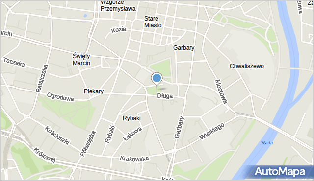 Poznań, Skwer Zielone Ogródki im. Zbigniewa Zakrzewskiego, mapa Poznania