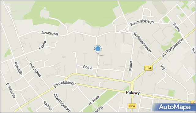 Puławy, Skłodowskiej-Curie Marii, mapa Puław
