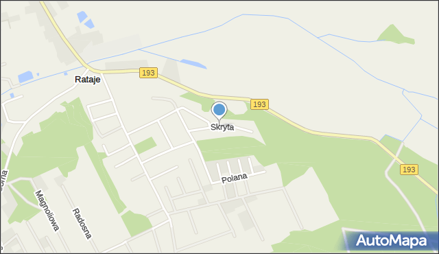 Rataje gmina Chodzież, Skryta, mapa Rataje gmina Chodzież