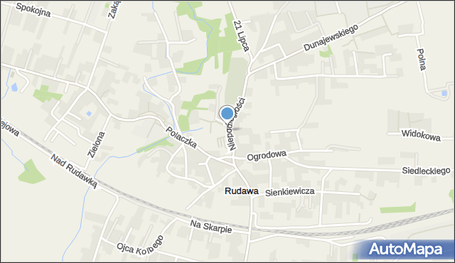 Rudawa gmina Zabierzów, Skwer Bukowińskiego Władysława, ks., mapa Rudawa gmina Zabierzów