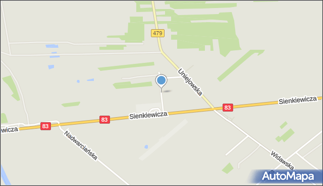 Sieradz, Składowa, mapa Sieradz