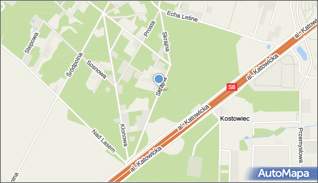 Siestrzeń, Skrajna, mapa Siestrzeń