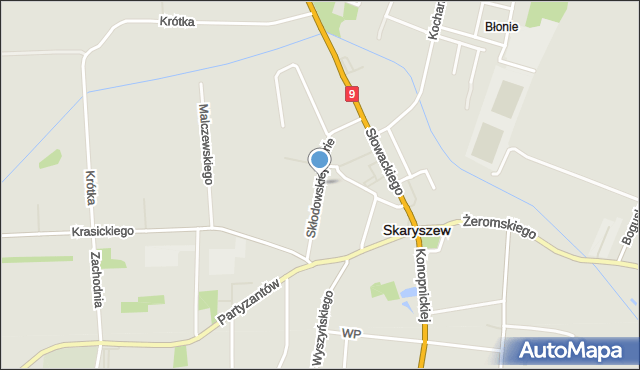 Skaryszew, Skłodowskiej-Curie Marii, mapa Skaryszew