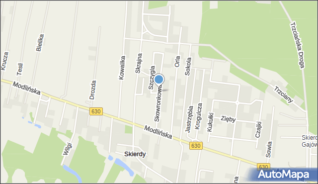 Skierdy, Skowronkowa, mapa Skierdy