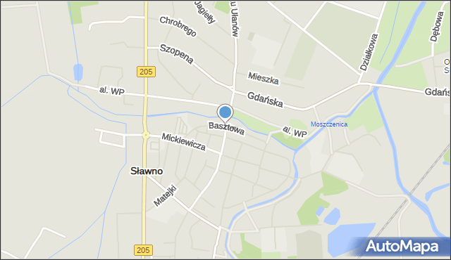 Sławno, Skłodowskiej-Curie Marii, mapa Sławno