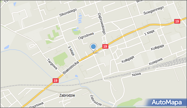 Sokółka, Skwer Kalinowskiego Tadeusza, ks. dziekana, mapa Sokółka