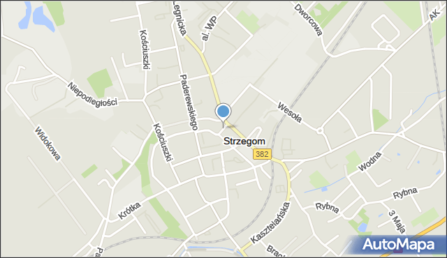 Strzegom powiat świdnicki, Skwer Sybiraków Orabczuka Jerzego, mapa Strzegom powiat świdnicki