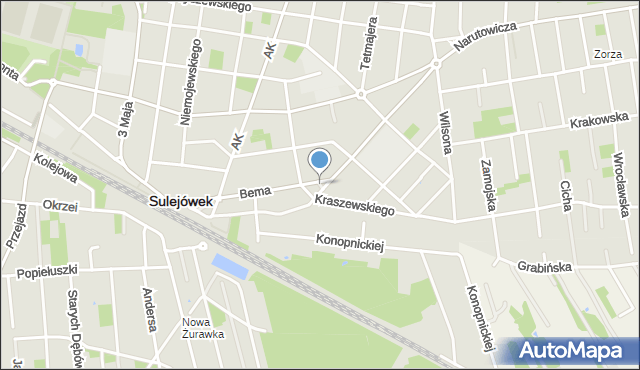 Sulejówek, Skwer Powstańców Warszawy, mapa Sulejówek