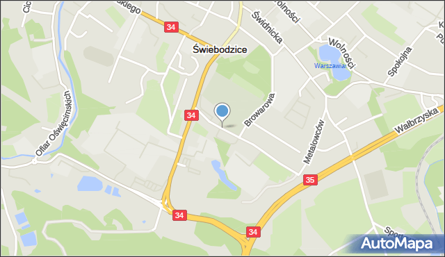 Świebodzice, Skłodowskiej-Curie Marii, mapa Świebodzice