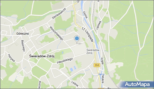 Świeradów-Zdrój, Skłodowskiej-Curie Marii, mapa Świeradów-Zdrój