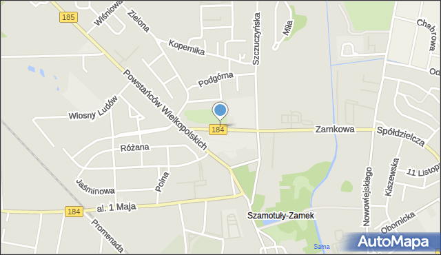 Szamotuły, Skwer Orlika Mariana, gen. bryg., mapa Szamotuły
