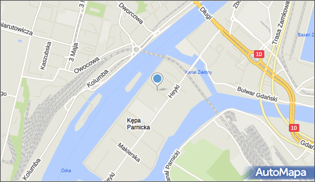 Szczecin, Składowa, mapa Szczecina