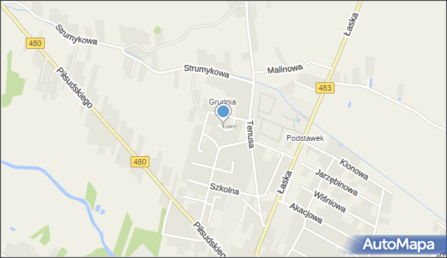 Szczerców, Skryta, mapa Szczerców