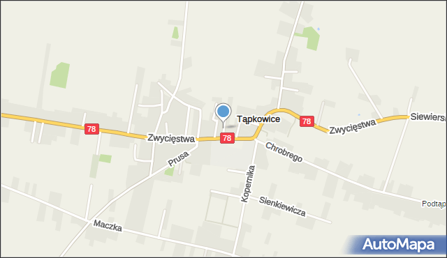 Tąpkowice, Skargi Piotra, ks., mapa Tąpkowice