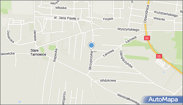 Tarnowskie Góry, Skrzypczyka Juliusza, mapa Tarnowskie Góry
