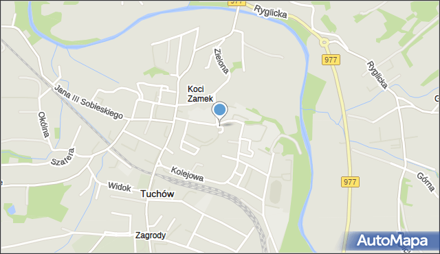 Tuchów, Skwer Rodziny Ulatowskich, mapa Tuchów