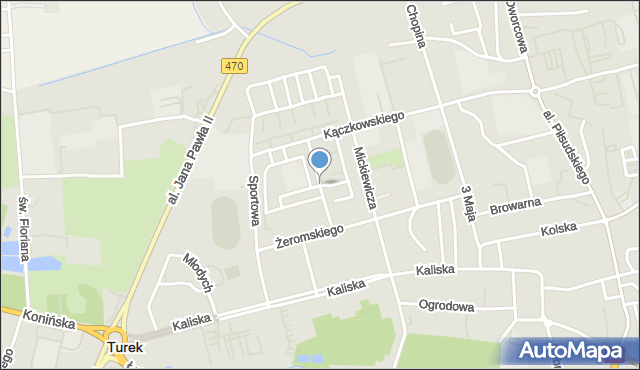 Turek, Składkowskiego Felicjana Sławoja, mapa Turka