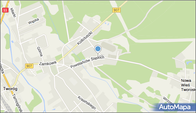 Tworóg, Skwer św. Anny, mapa Tworóg