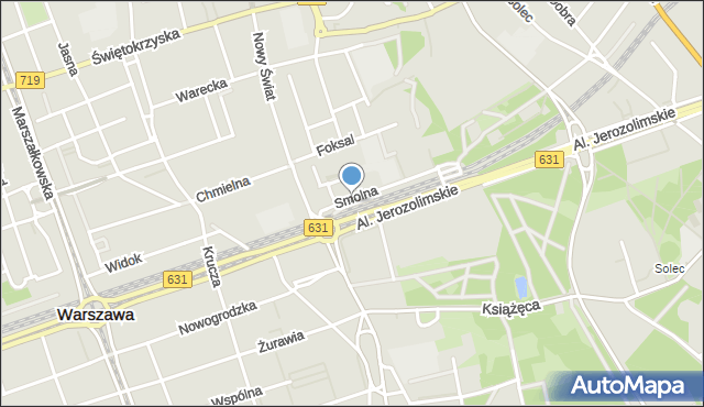 Warszawa, Skwer Wisłockiego Stanisława, mapa Warszawy