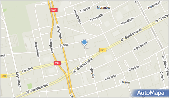 Warszawa, Skwer Wyszyńskiego Stefana, ks. kard., mapa Warszawy