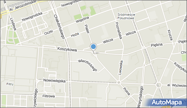 Warszawa, Skwer 3 Batalionu Pancernego AK Golski, mapa Warszawy
