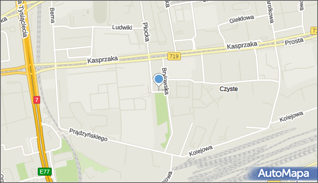 Warszawa, Skwer Pawełka Alojzego, mapa Warszawy