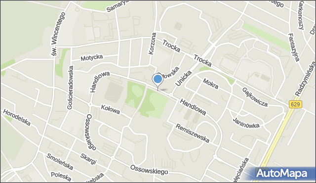 Warszawa, Skwer Wiecheckiego Stefana, mapa Warszawy