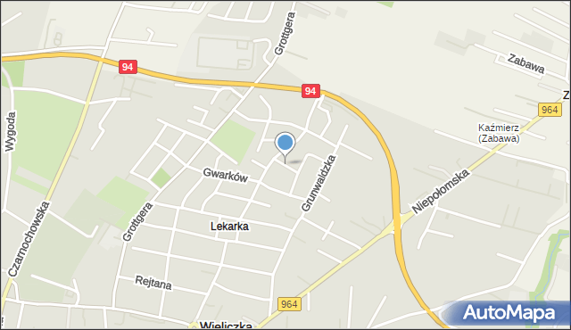 Wieliczka, Skarbnika, mapa Wieliczka