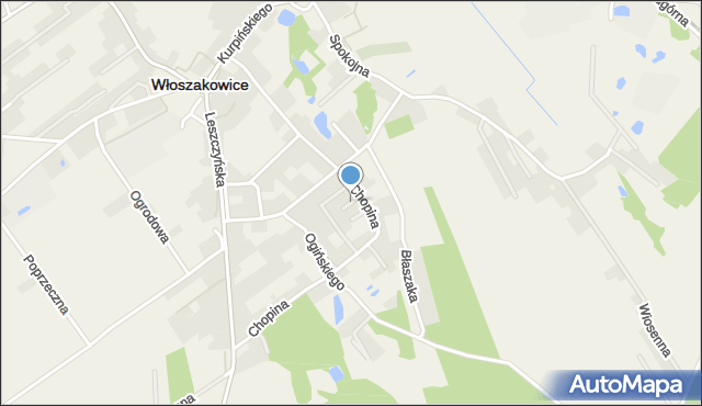 Włoszakowice, Skorupińskiego Stefana, mapa Włoszakowice