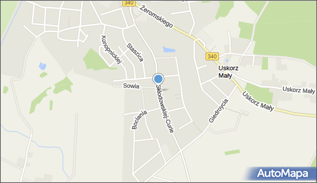 Wołów, Skłodowskiej-Curie Marii, mapa Wołów