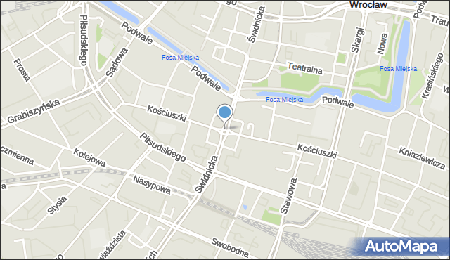 Wrocław, Skwer Solidarności Walczącej, mapa Wrocławia