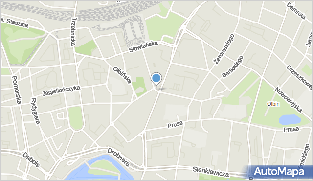 Wrocław, Skwer Pionierów Wrocławskich, mapa Wrocławia