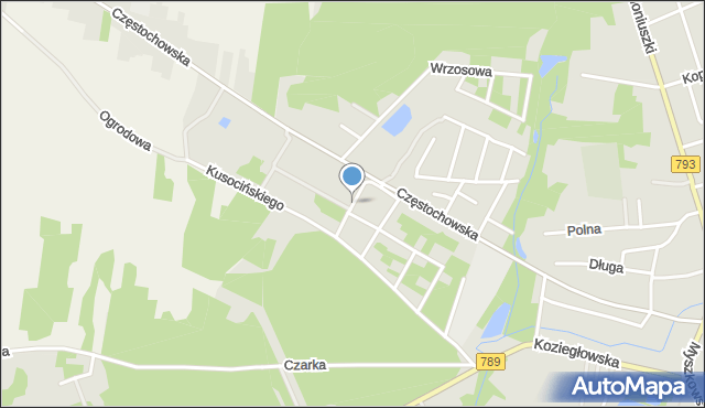 Żarki powiat myszkowski, Skolimowskiej Kamili, mapa Żarki powiat myszkowski