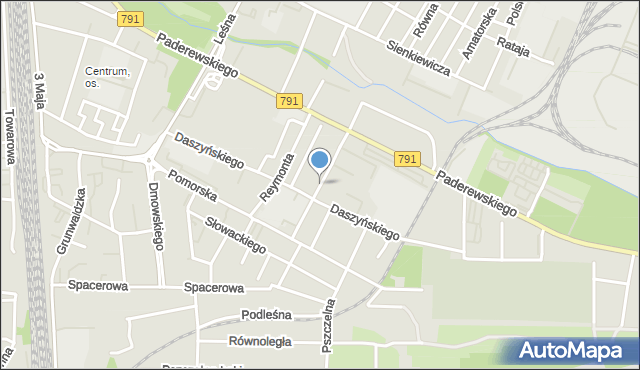 Zawiercie, Skłodowskiej-Curie Marii, mapa Zawiercie