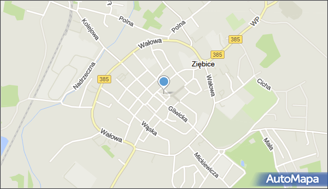 Ziębice, Skwer Zesłańców Sybiru, mapa Ziębice