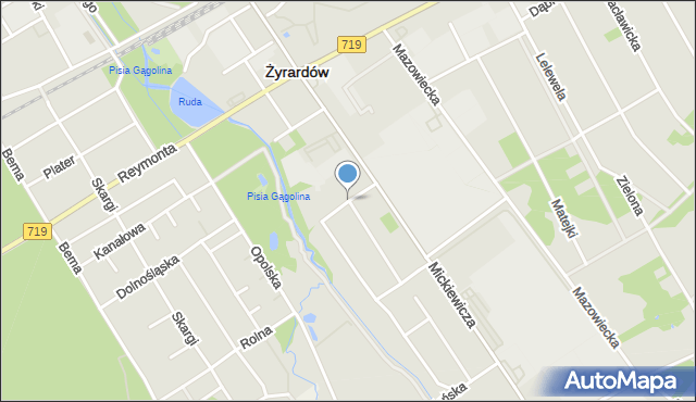 Żyrardów, Skierniewicka, mapa Żyrardów