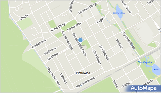 Żyrardów, Skłodowskiej-Curie Marii, mapa Żyrardów