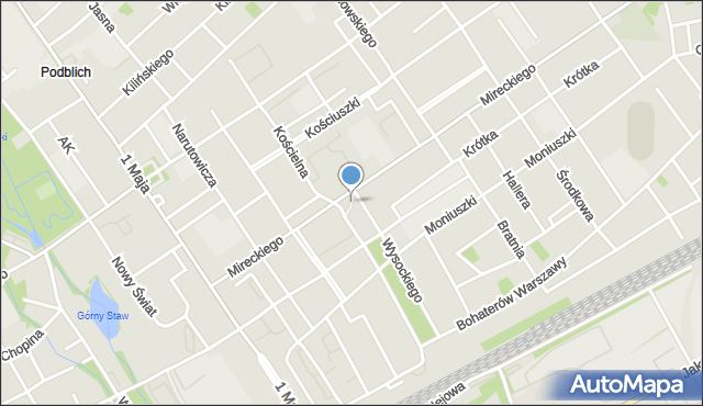 Żyrardów, Skwer NSZZ Solidarność, mapa Żyrardów