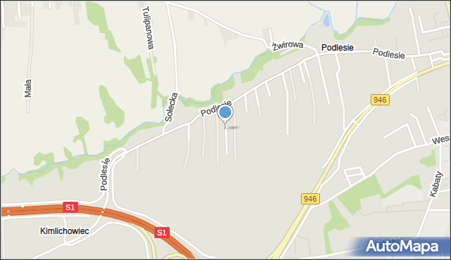 Żywiec, Skowronkowa, mapa Żywiec