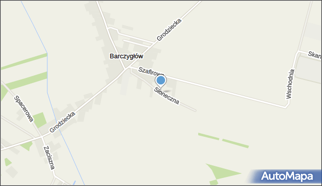 Barczygłów, Słoneczna, mapa Barczygłów