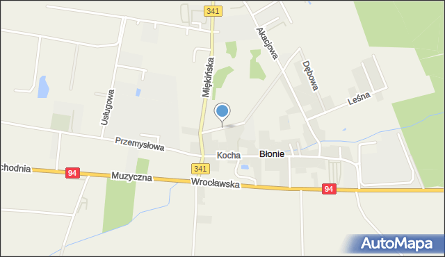 Błonie gmina Miękinia, Słoneczna, mapa Błonie gmina Miękinia