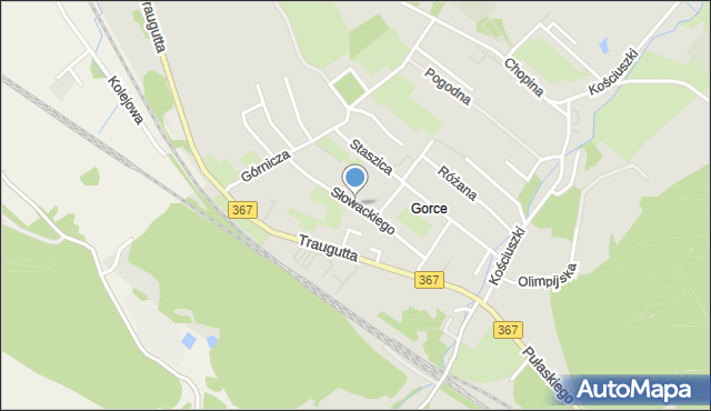 Boguszów-Gorce, Słowackiego Juliusza, mapa Boguszów-Gorce