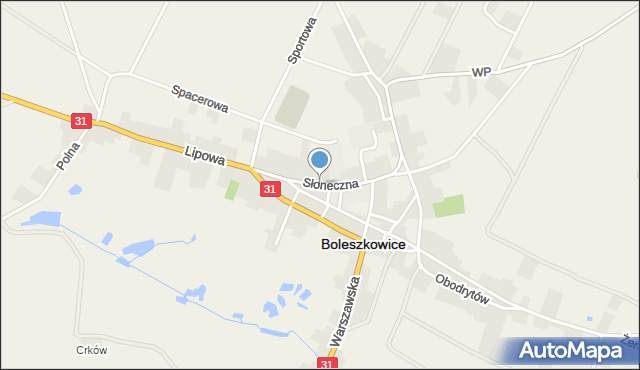 Boleszkowice powiat myśliborski, Słoneczna, mapa Boleszkowice powiat myśliborski