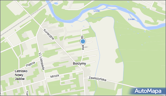 Borzymy gmina Jadów, Słoneczna, mapa Borzymy gmina Jadów