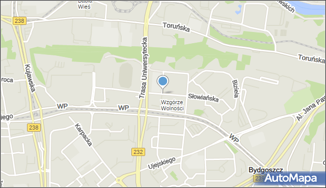 Bydgoszcz, Słowiańska, mapa Bydgoszczy