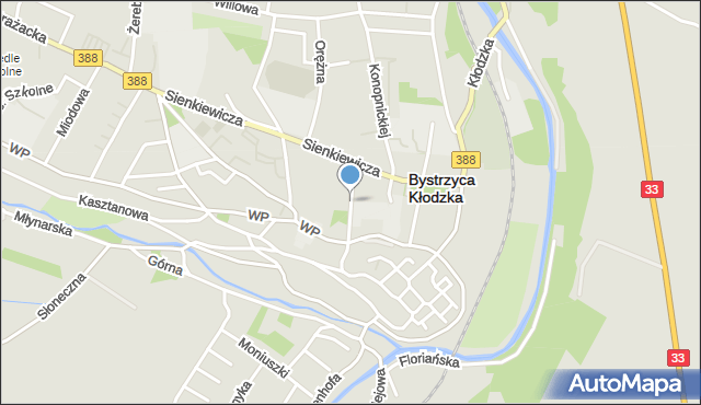 Bystrzyca Kłodzka, Słowackiego Juliusza, mapa Bystrzyca Kłodzka