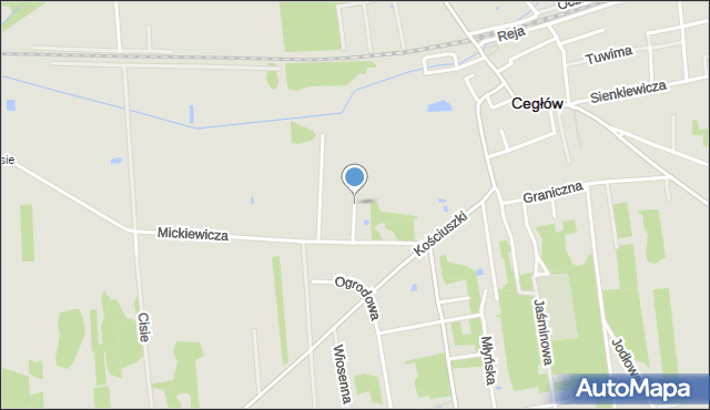 Cegłów powiat miński, Słowackiego Juliusza, mapa Cegłów powiat miński